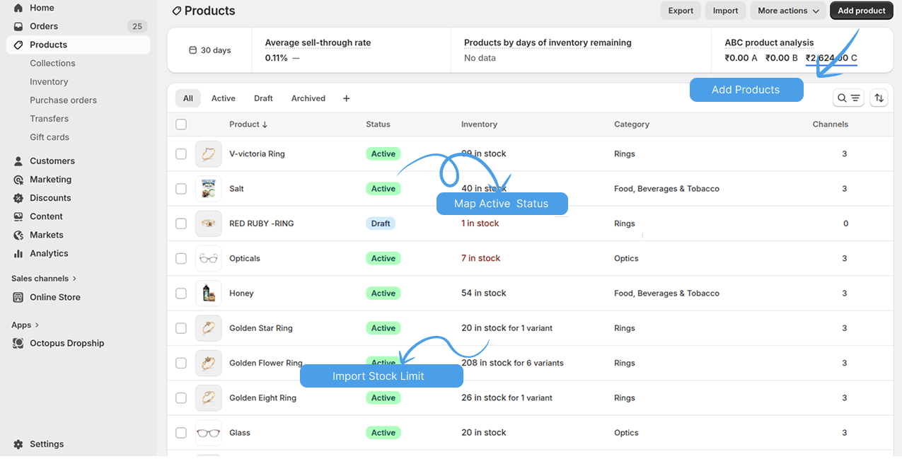 Product catalog workflow on the Octopus platform